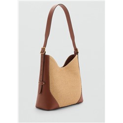 Bolso hombro efecto rafia