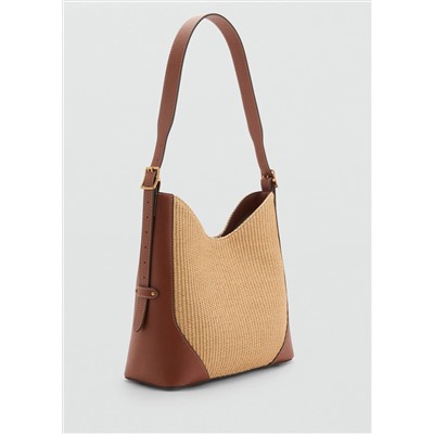 Bolso hombro efecto rafia