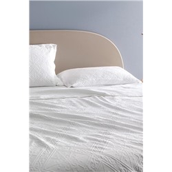 Marjolaina %100 Pamuk King Size Yatak Örtüsü - Beyaz