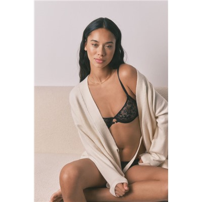 Sujetador PRETTY tul bordado aro negro
