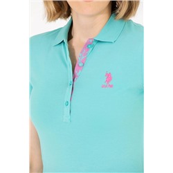 Kadın Mint Basic Polo Yaka Tişört