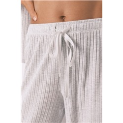 Pijama largo algodón canalé gris