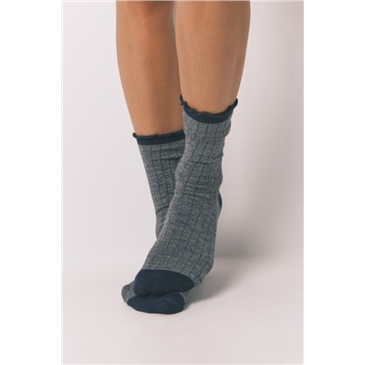 Calcetines largos canalé gris medio
