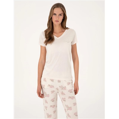 Krem Pijama Takımı