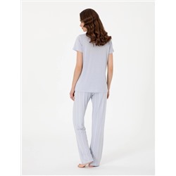 Mavi Kısakollu Pijama Takımı