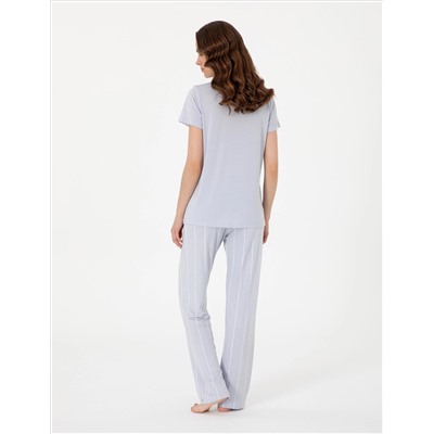 Mavi Kısakollu Pijama Takımı