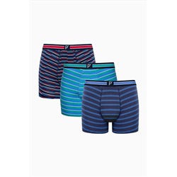 Penti Erkek Pamuklu Bold Stripe Çok Renkli 3lü Boxer
