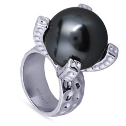 Кольцо (Майорка 18мм темно-серая; покрытие родий), Есть комплект