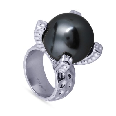 Кольцо (Майорка 18мм темно-серая; покрытие родий), Есть комплект