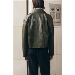 Chaqueta efecto piel coco