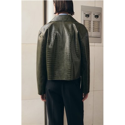 Chaqueta efecto piel coco