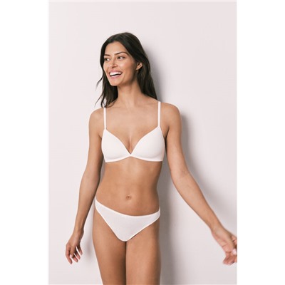 Sujetador triangular relleno algodón blanco
