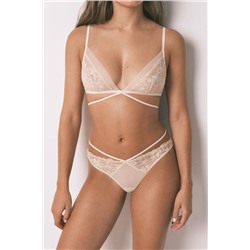 Braga brasileña encaje lurex nude