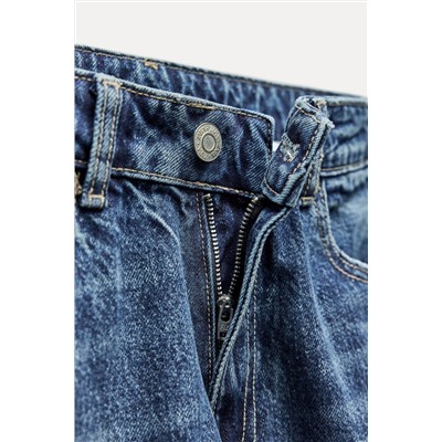 HIGH-WAIST TRF STOVE PIPE FOLDED JEANS