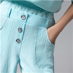 Брюки с двойным поясом, Раскованный шик (лазурные)