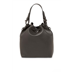 Bolso saco de piel y bolso de mano Jila Gris oscuro