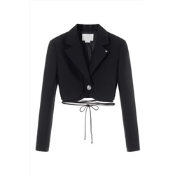 Chaqueta de lana y seda Negro