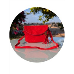 Итальянская сумка из натуральной кожи AB.Z PELLE 222-07 ROJO АКЦИЯ