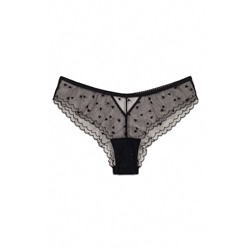 Braga ancha brasileña tul bordado negro