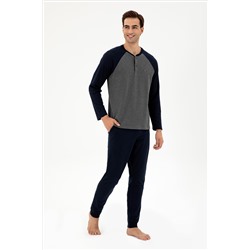 Erkek Antrasit Melanj Pijama Takımı