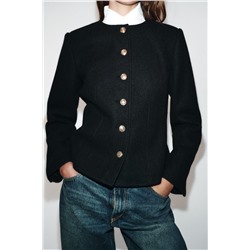 FITTED ROUND NECK BLAZER