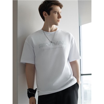 Свободная футболка  с авторским принтом