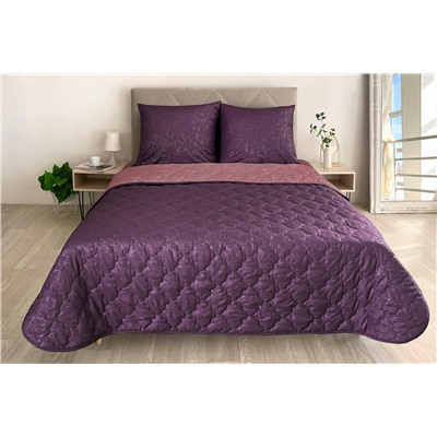 Комплект постельного белья с одеялом New Style КМ-025 баклажан-бордо