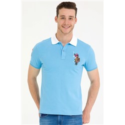 Erkek Turkuaz Basic Polo Yaka Tişört