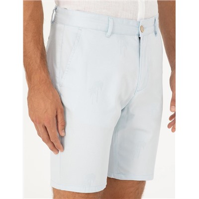 Mavi Slim Fit Dokuma Şort