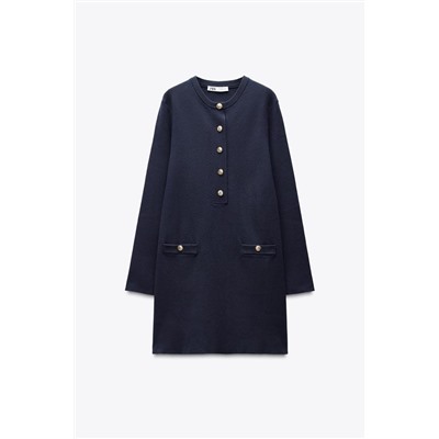 PLAIN KNIT MINI DRESS
