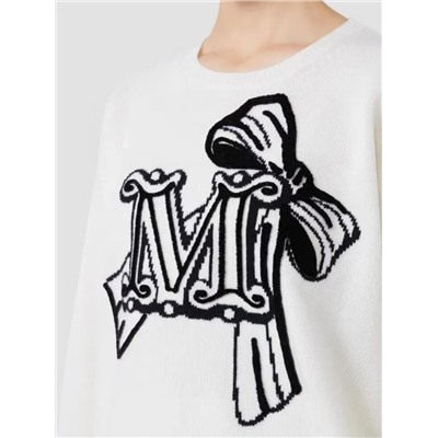 Женский  мягкий жаккардовый свитер с флокированным узором  МАКС МАР*А