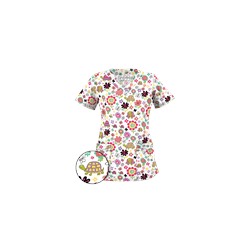 UA Slowpoke White Print Scrub Top