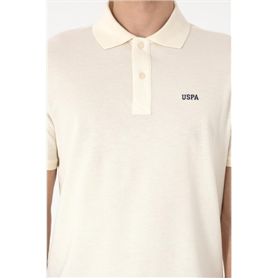 Erkek Regular Fit Polo Yaka Krem Basic Tişört
