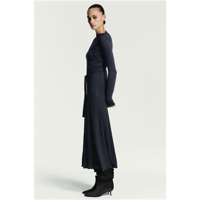 VESTIDO EFECTO DOBLE CINTURÓN LAZADA