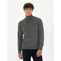 Gri Melanj Slim Fit Kazak