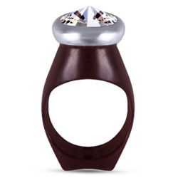 Кольцо Силиата (кристаллы SW белые; покрытие родий)