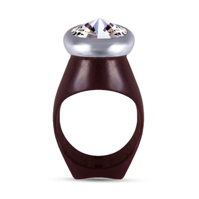 Кольцо Силиата (кристаллы SW белые; покрытие родий)