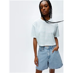 CAMISETA CROPPED DE EFECTO LINO