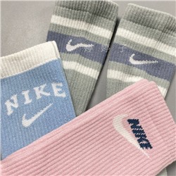 Высокие цветные плотные носки с махрой внутри Nik*e Наборы по 3 пары