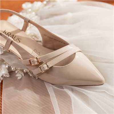 Женские лакированные туфли на тонком небольшом  каблуке, экспорт   Krau*s