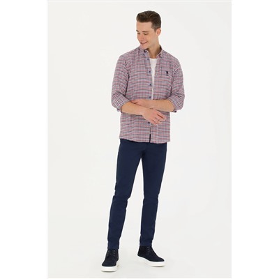 Erkek Saks Uzun Kollu Gömlek