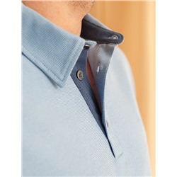 Футболка-поло из фактурного трикотажа