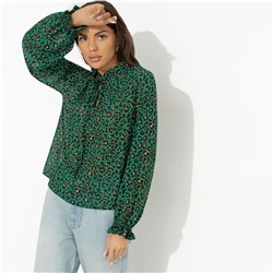 Блуза с анималистичным принтом, В лучшей роли (green)