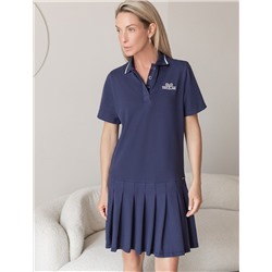 Платье-поло из фактурного трикотажа