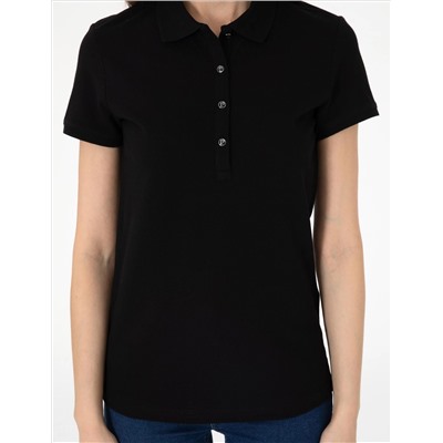 Siyah Regular Fit Pamuklu Polo Yaka Basic Tişört