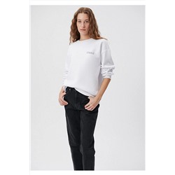 Mavi Logo Baskılı Beyaz Sweatshirt 1611656-620