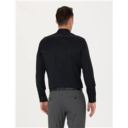Siyah Regular Fit Uzun Kollu Basic Gömlek