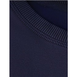 Свободный свитшот с принтом и разрезами из эластичного футера двухнитки без начеса