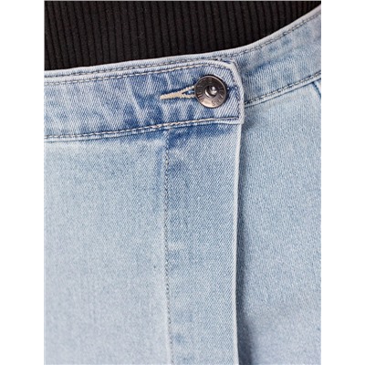 Юбка на запАх из эластичного денима