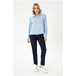 Kadın Mavi Uzun Kollu Gömlek